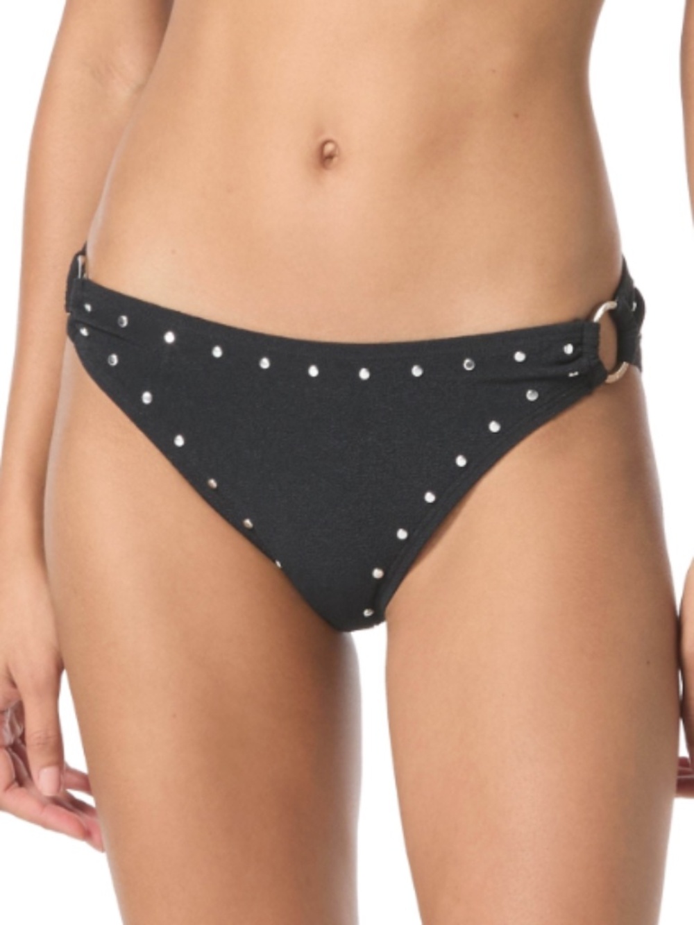 Michael Michael Kors Women's Crepe Side-Ring Studded Bottoms Swim Size S 12240
